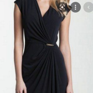 Michael Kors - faux wrap V-neck - Navy dress - Size L